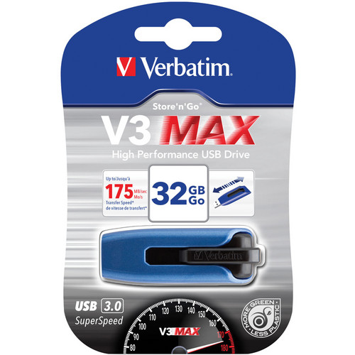 Verbatim 32GB Store 'n' Go V3 Max USB 3.0 Drive (Blue/Black)