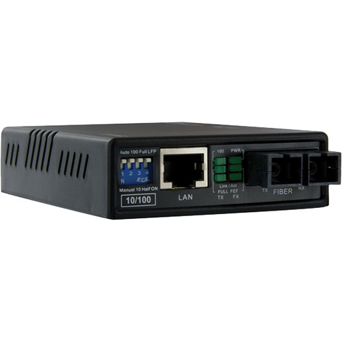 StarTech 10/100 Multi-Mode Fiber to Ethernet Media Converter (Black)