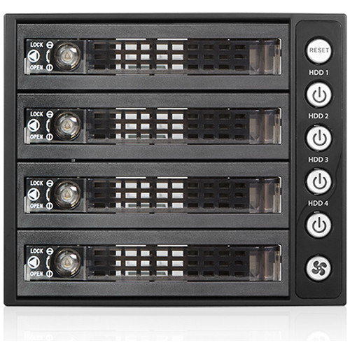 iStarUSA Three 5.25" to Four 3.5/2.5" SAS SATA 6Gbps HDD SSD Hot-Swap Rack with Key Lock