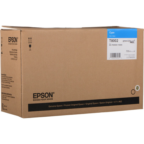 Epson T800200 UltraChrome PRO Cyan Ink Cartridge (700mL, 4-Pack)