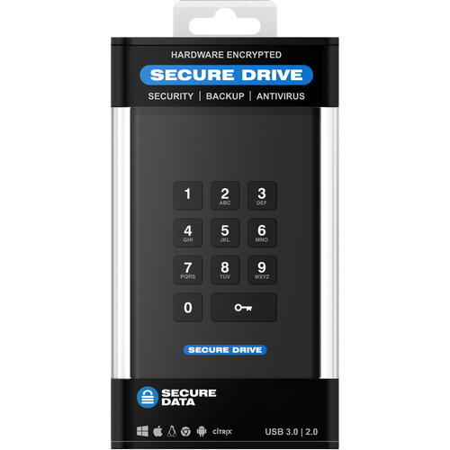 SecureData SecureDrive KP 500GB Encrypted SSD with Keypad Authentication