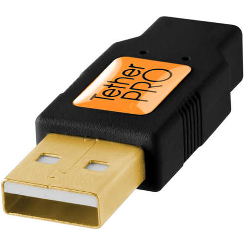 Tether Tools TetherPro USB 2.0 Type-A to 5-Pin Mini-USB Cable (Black, 15')