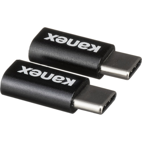 Kanex USB Type-C Male to Micro-USB Female Adapter (2-Pack, Black)