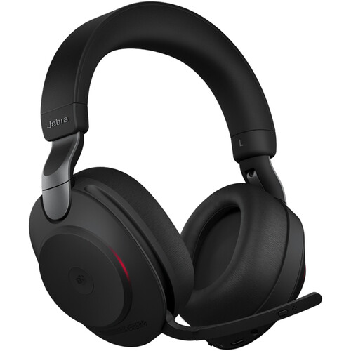 Jabra Evolve2 85 Noise-Canceling Wireless Over-Ear Headset with Stand (Microsoft Teams, USB Type-A, Black)
