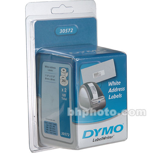 Dymo 30572 White Address Labels (1-1/8 x 3-1/2", 28.6 x 88.9mm, 520 Labels)