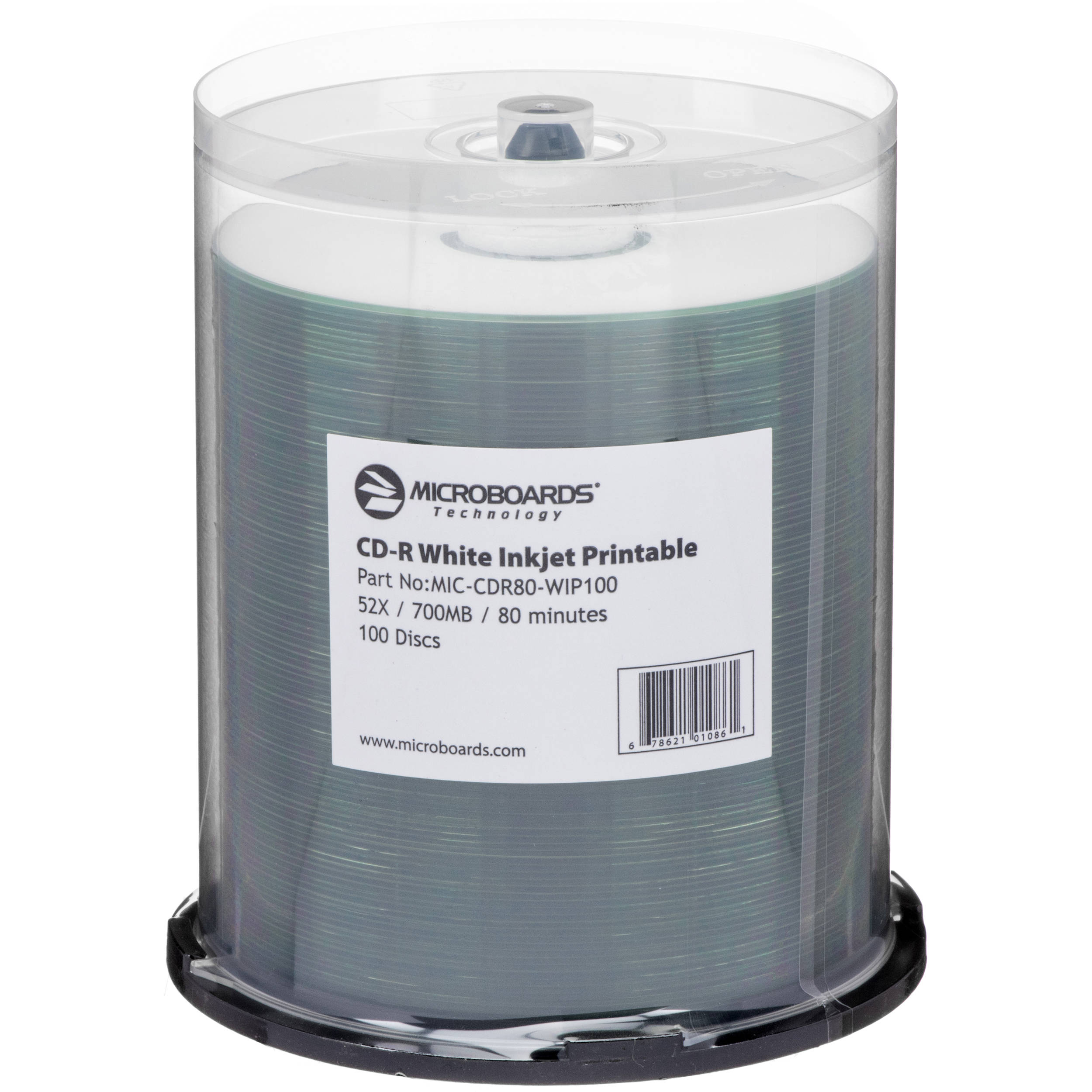 Microboards CD-R White Inkjet 52x (100 Pk Spindle)
