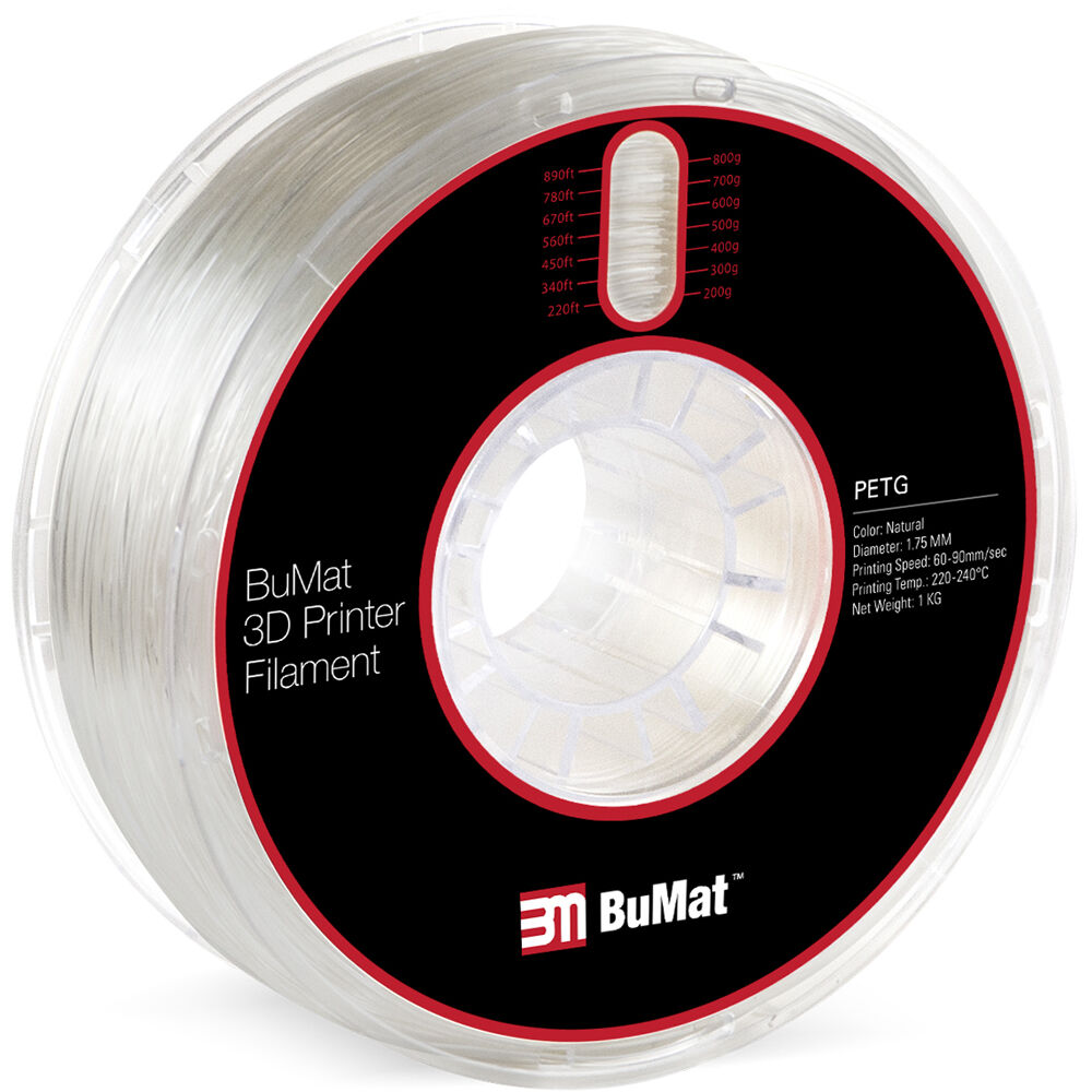 BuMat 1.75mm PETG Filament (1kg, Natural)