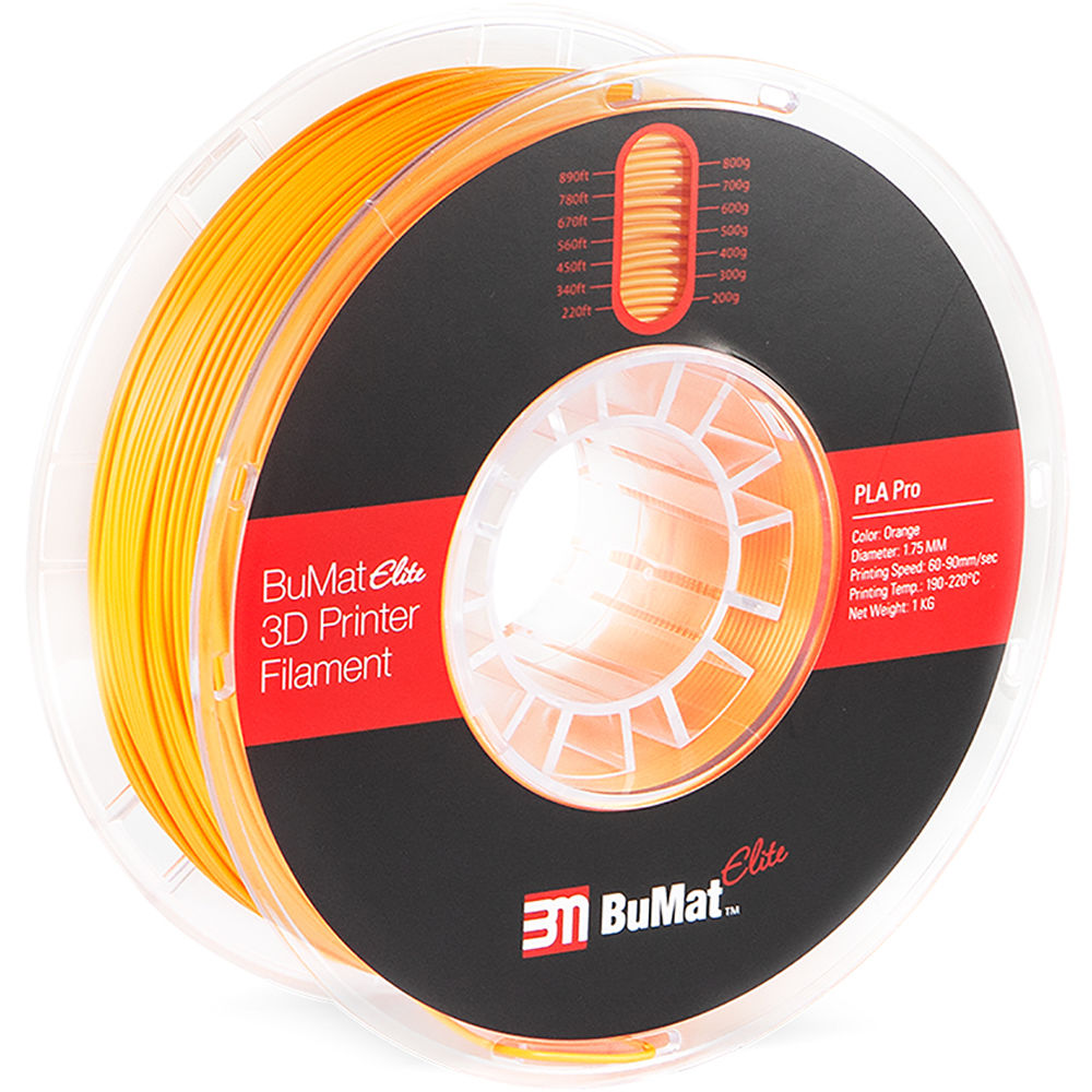 BuMat Elite Professional 1.75mm PLA Filament (1kg, Orange)
