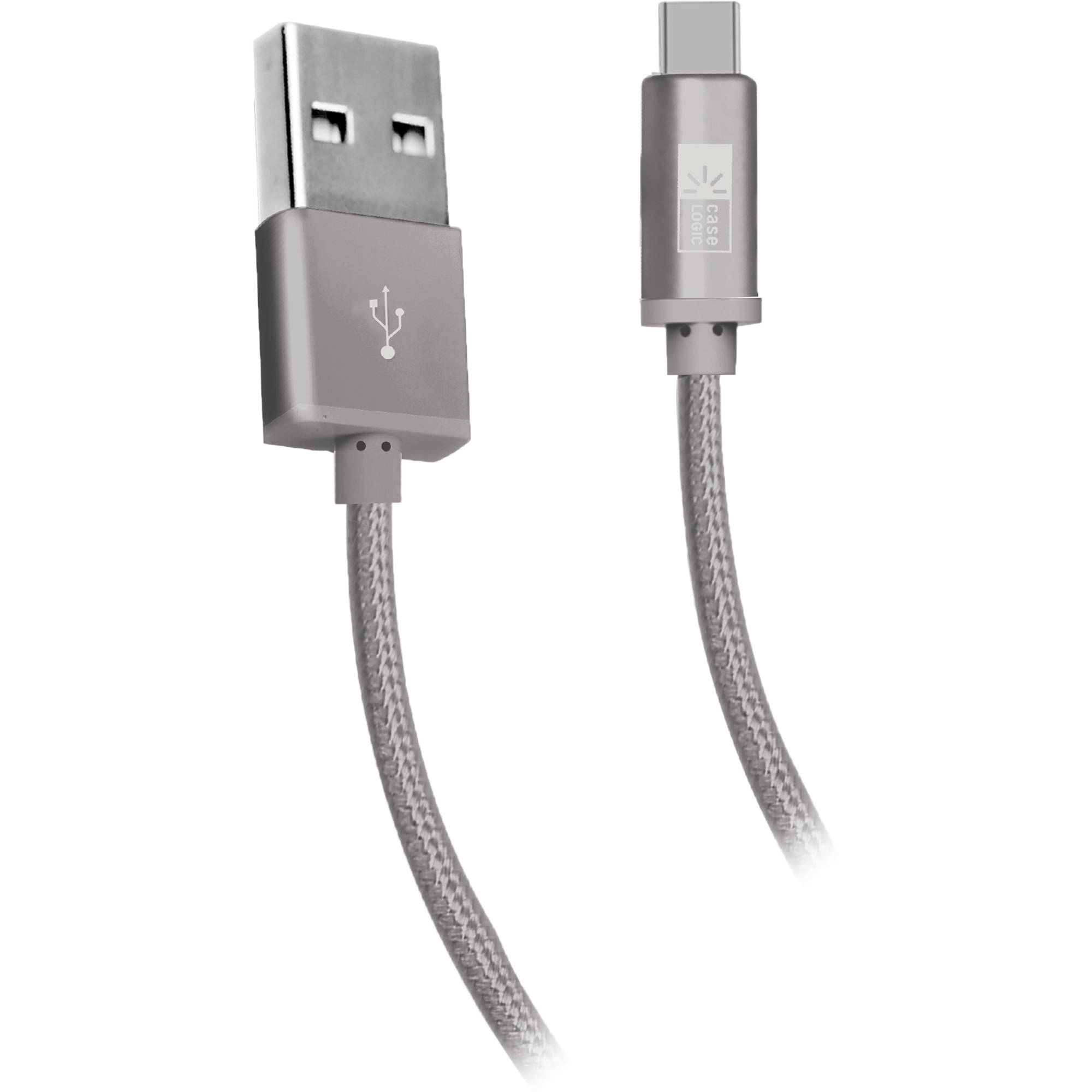 Case Logic Braided USB Type-C Charge and Sync Cable (10', Gray)