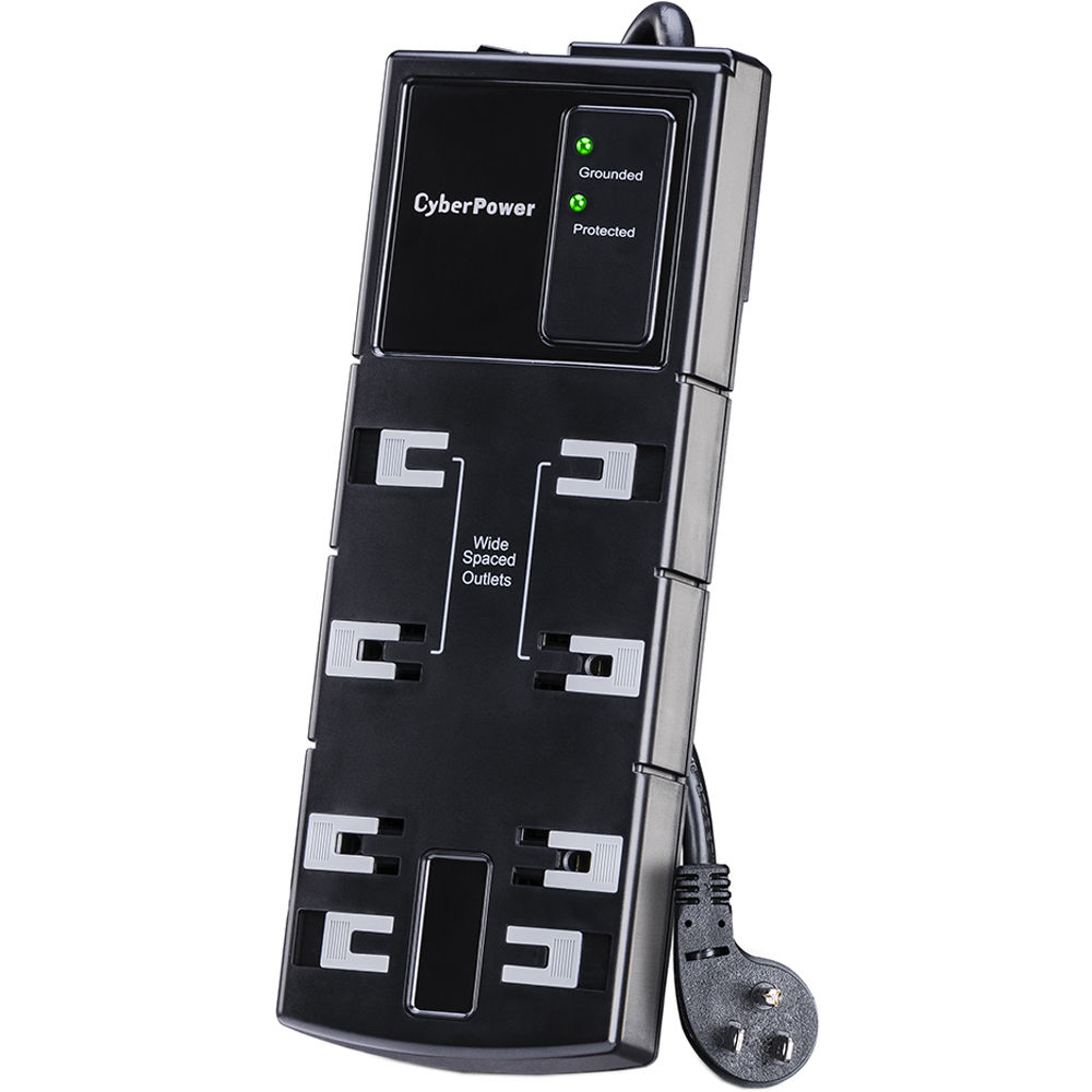 CyberPower CSB806 8-Outlet Essential Series Surge Protector (Black)