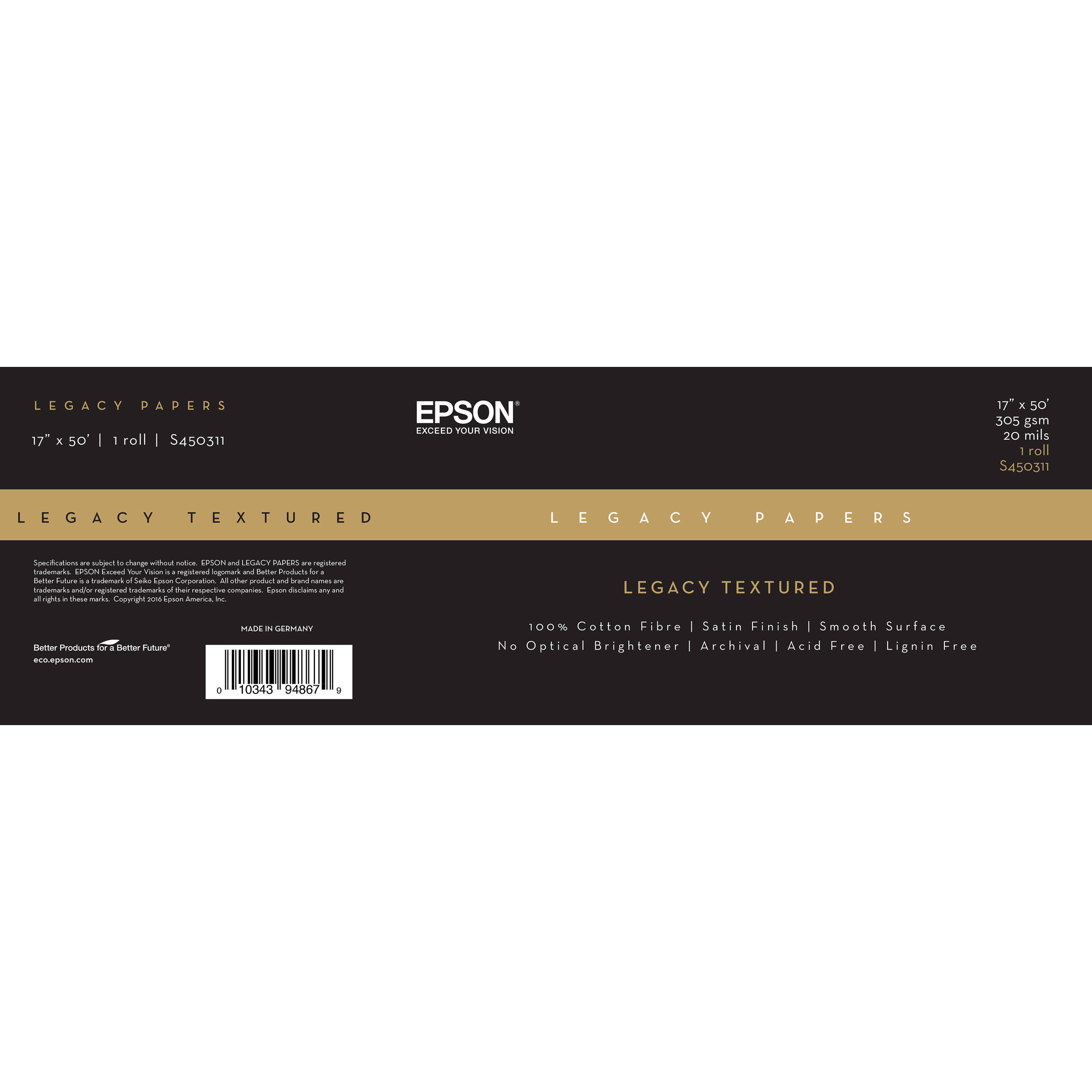 Epson Legacy Textured Paper (17" x 50' Roll)