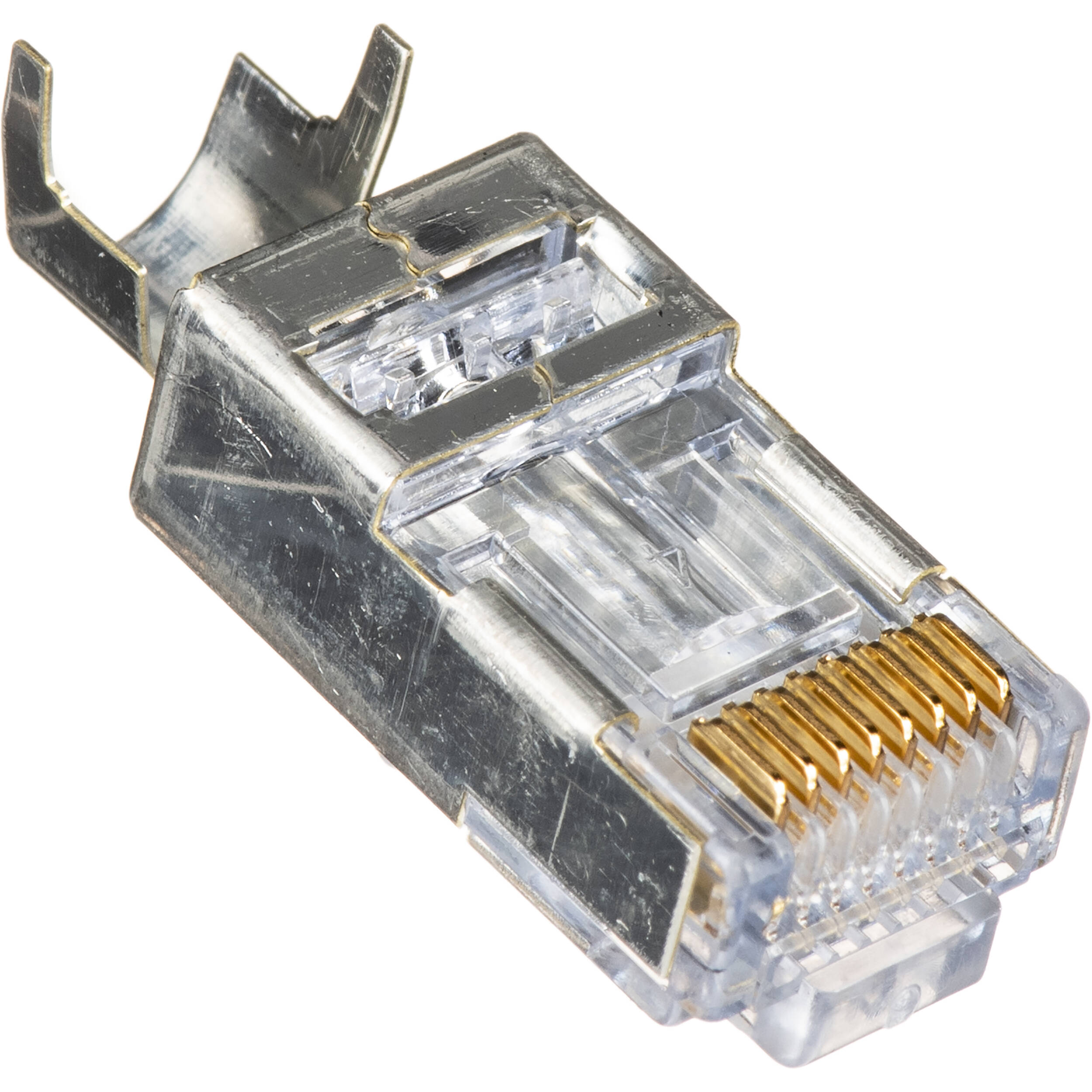 Platinum Tools Shielded EZ-RJ45 Connectors for CAT5e & CAT6 with External Ground (Clamshell Packaging, 10-Pieces)