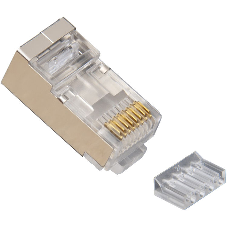 Platinum Tools RJ45 Standard Shielded 2-Piece CAT6 Connector with Liner (Clamshell of 50)