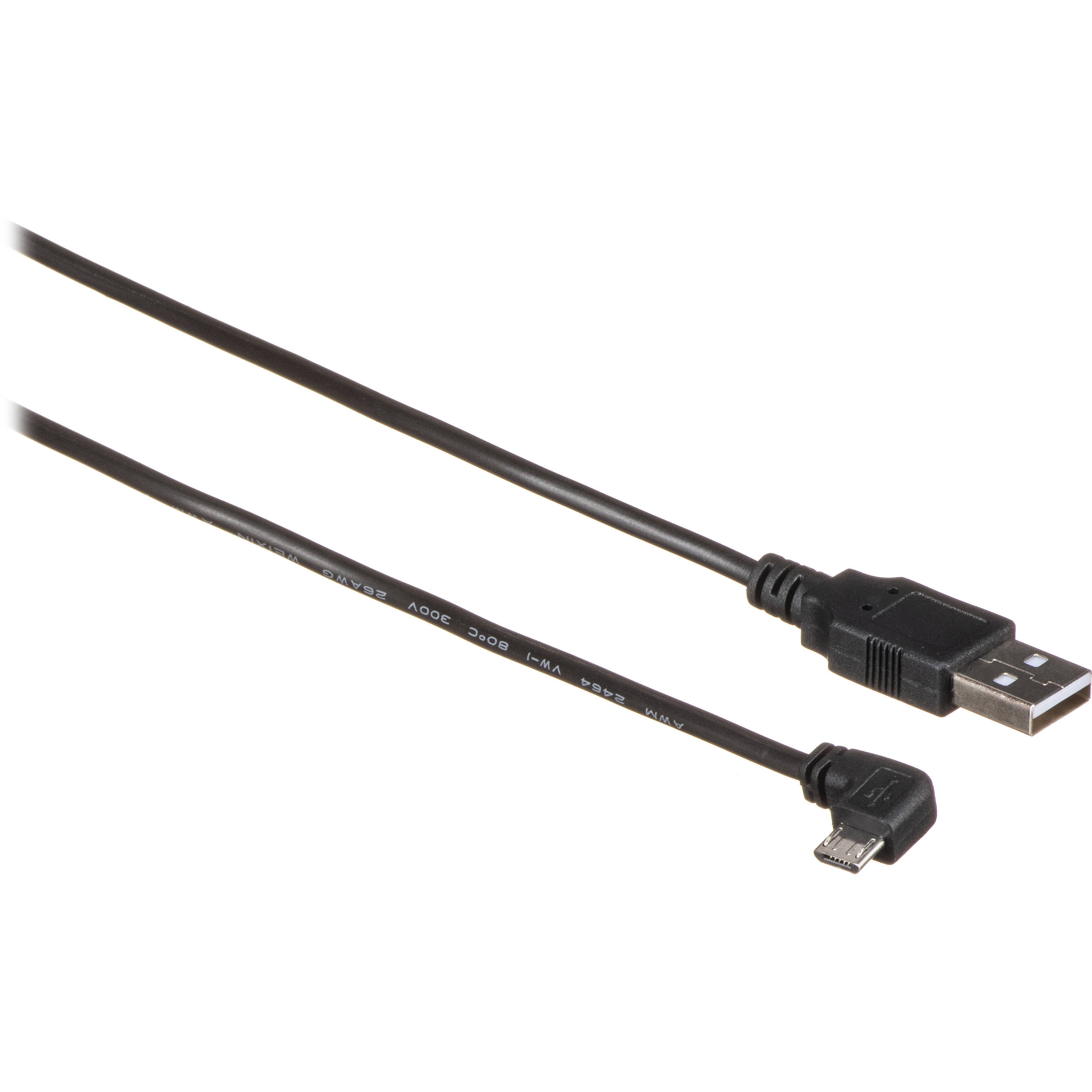 Rocstor Right Angle Micro-USB Cable (3', Black)