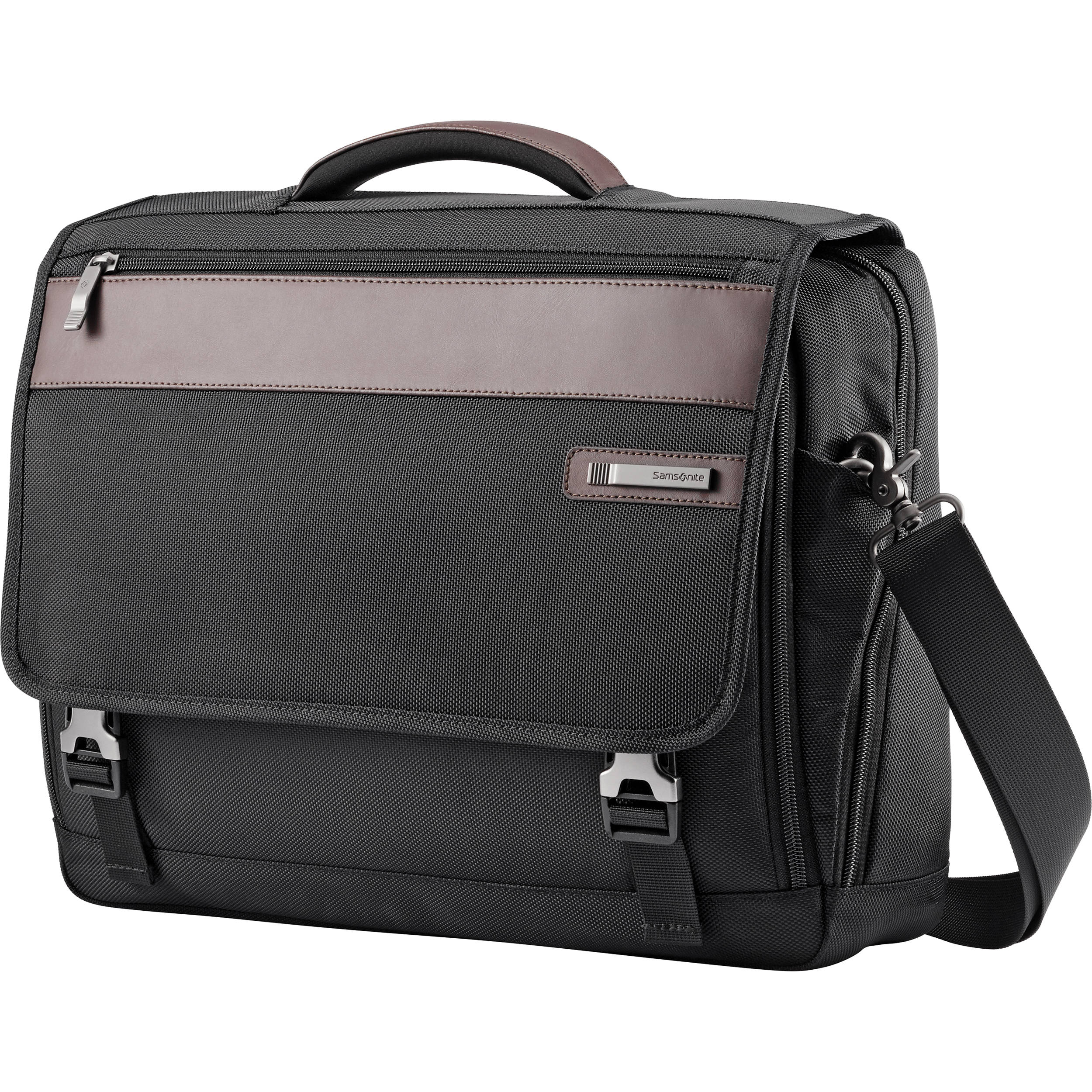 Samsonite Kombi Flapover Briefcase (Black/Brown)